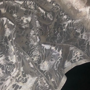 1 Meter Cream Floral Burnout Fabric 45” Wide Dress