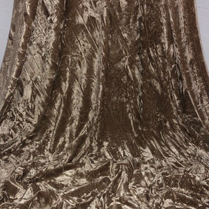 1 Meter Antique Gold Ice Crush Velvet Fabric 58” Wide Dress Upholstery Decorations