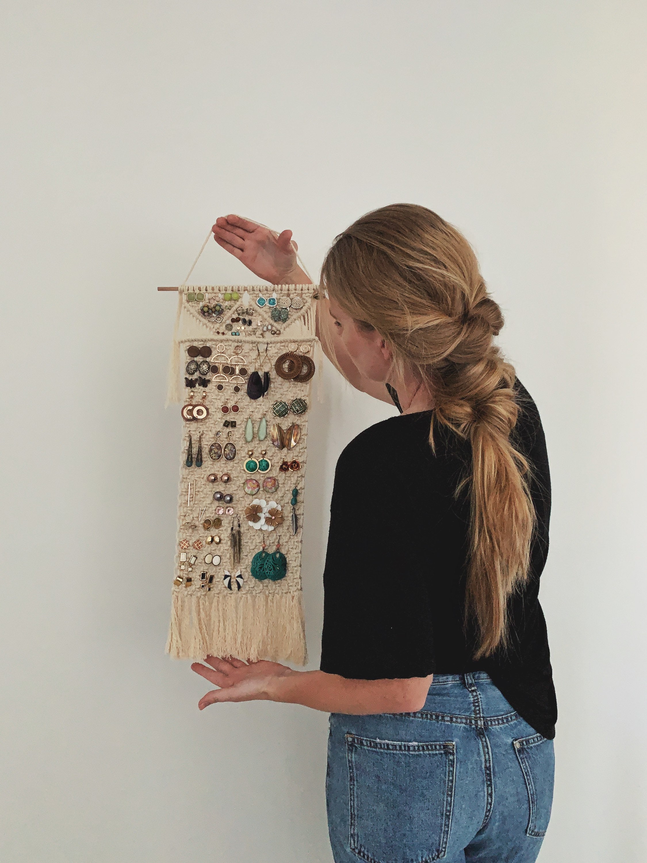 Macrame Earring Holder Stud and Dangle Earring Holder Etsy