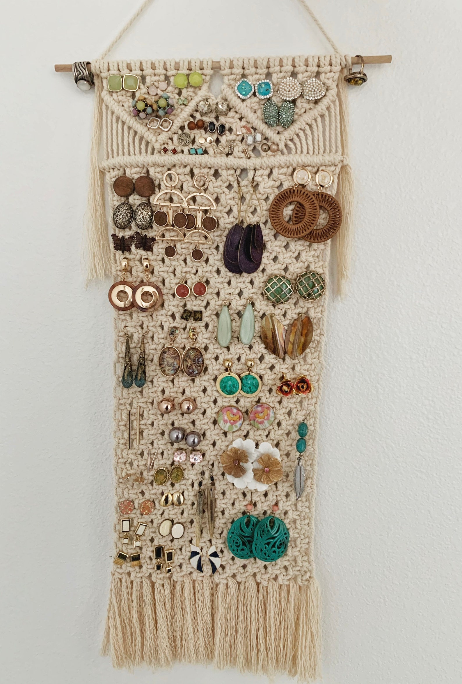 Macrame Earring Holder Stud and Dangle Earring Holder Etsy