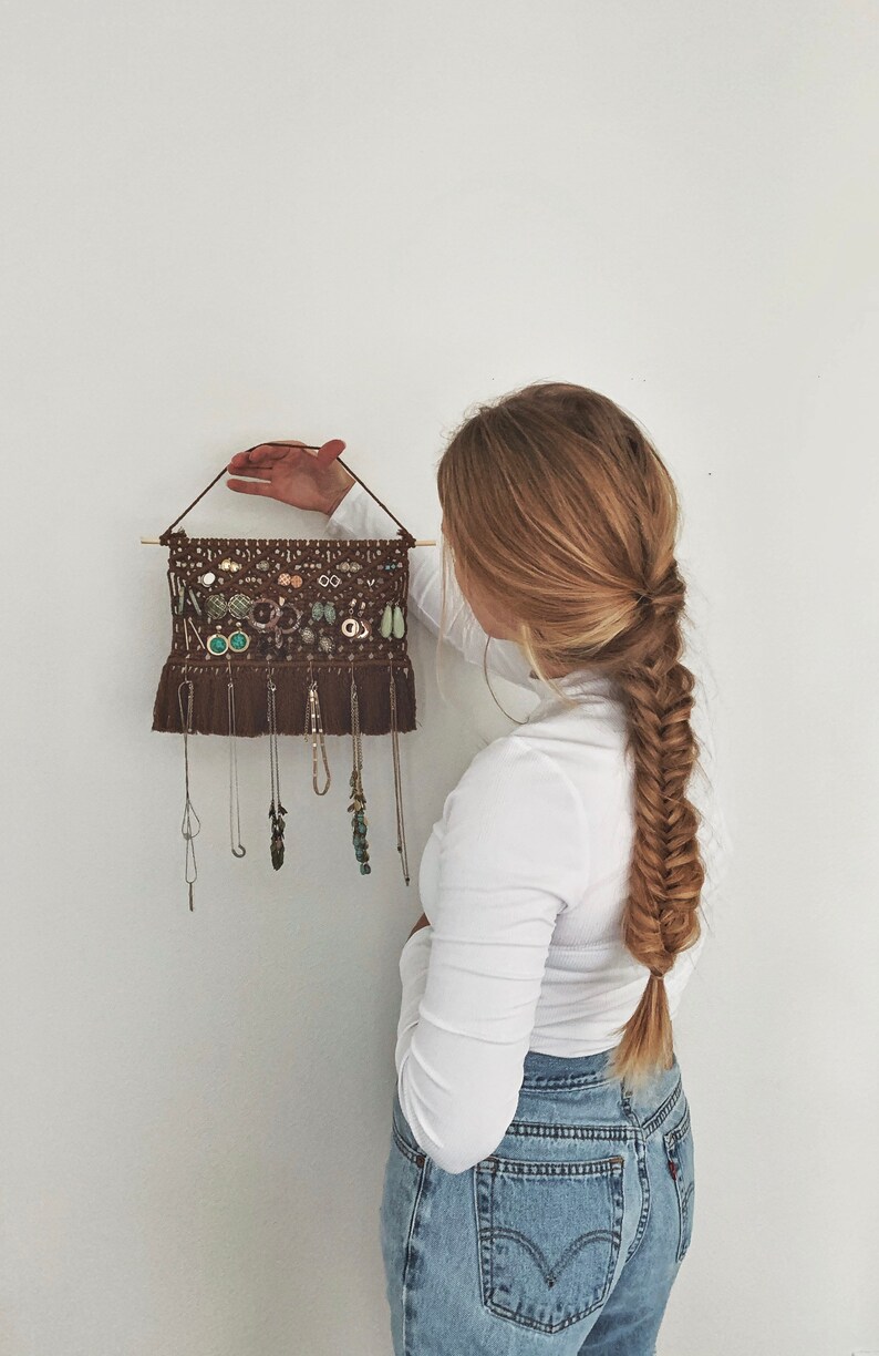 Macrame Jewelry Holder Jewelry Organizer Stud Earring and Etsy