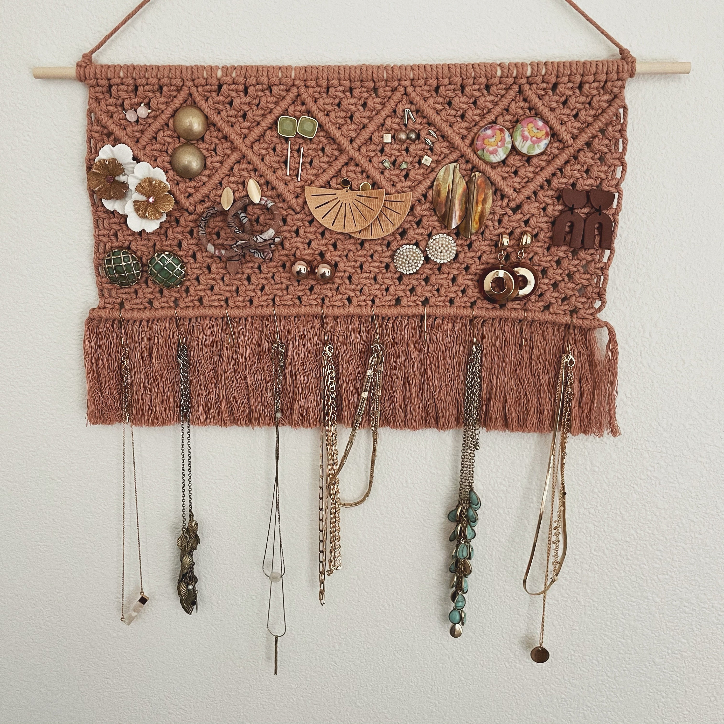 Macrame jewelry holder / organizer Etsy
