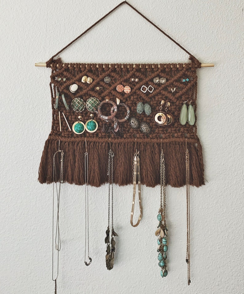 Macrame Jewelry Holder Jewelry Organizer Stud Earring and Etsy