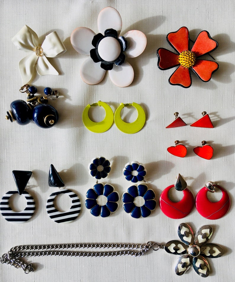 Funky Lot of Iconic Flower-Power Sixties Costume Jewelry