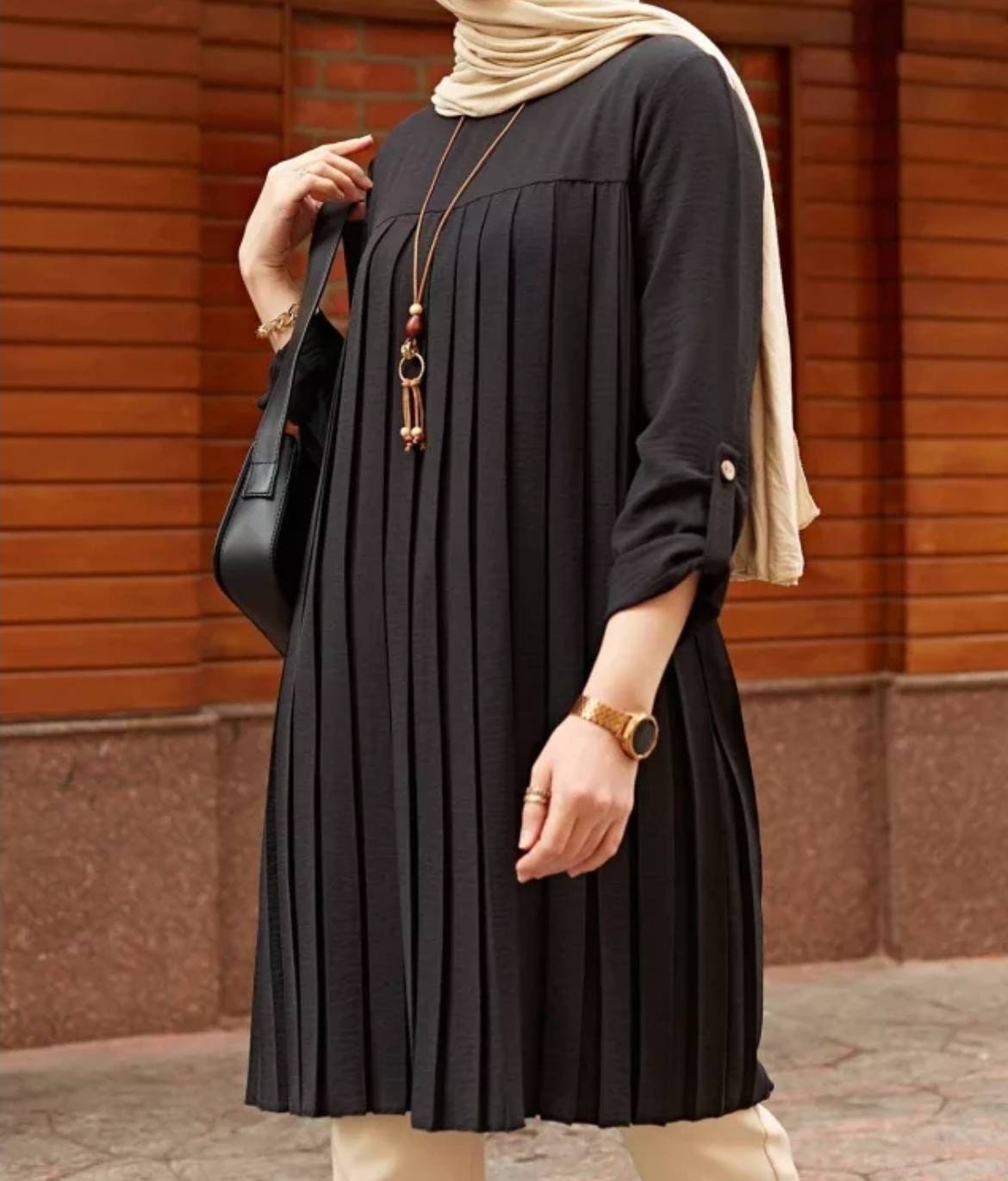 Pleated Long Sleeve Tunic