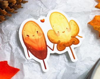A Couple of Leaves Sticker | Autumn Matte Sticker | Fall Feels | Gift for Her | Gift for Him | Laptop Sticker | Weatherproof Sticker