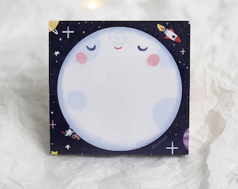 Cute Moon Sticky Notes | 3x3 Note Pad | Star Sticky Notes | Space and Galaxy Stationary | Office Supplies |