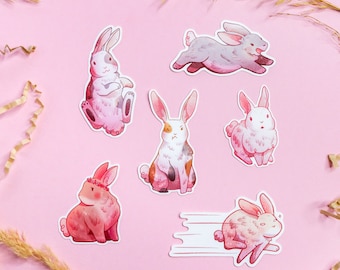 Cute Bunny Sticker Set | Spring Sticker | Rabbit Art | Bunny Art | Kawaii Sticker | Die-Cut Sticker | Weatherproof Sticker | Easter
