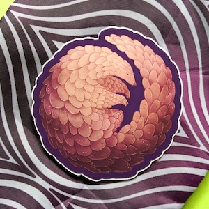Pangolin Sticker, Endangered Species, Vinyl Sticker, Cute Sticker, Matte Sticker, Weatherproof Sticker, Waterproof, Water bottle, Sticker