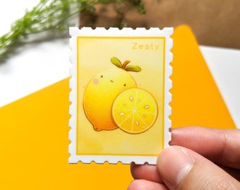 Lemon Stamp Vinyl Sticker | Lemon | Vinyl | Matte | Cute Sticker | Weatherproof Sticker | Waterproof | Fruit Art | Lemon Art | Summer Art