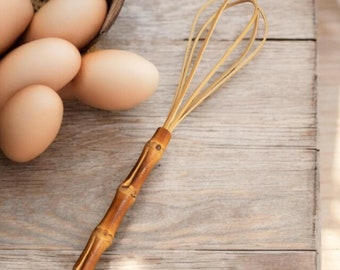 Bamboo Root Whisk | Kitchen Essential Tool | Baking & Cooking