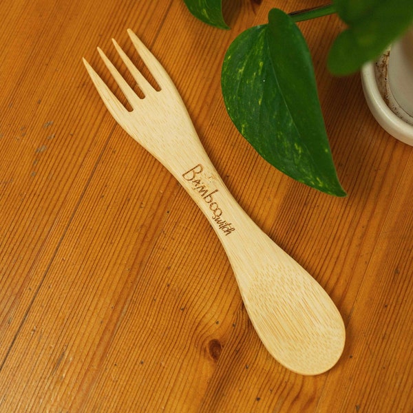 Bamboo Sporks | Spoon Fork In One | Camping | Hiking | Low Waste Travel | Compostable | Earth Friendly | Lightweight Utensil Cutlery