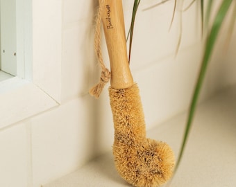 Bamboo Drinkware Cleaning Brush | Straight Handled | Compostable | Kitchen Scrubber | Low Waste Kitchen | Plastic Free |