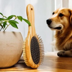 Pet Grooming Kit | Dog & Cat Brush | Personal Hygiene Care | Gift Bundle Idea | Tick and Flea Comb | Sustainable Plastic Free Natural Brush