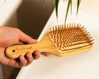 Organic Bamboo Paddle Hairbrush, Plastic Free, Hair Care, Zero Waste, Earth Friendly, Natural