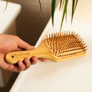 Organic Bamboo Paddle Hairbrush, Plastic Free, Hair Care, Zero Waste, Earth Friendly, Natural
