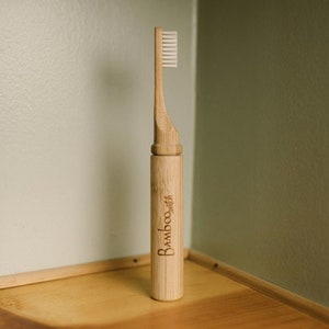 Organic Bamboo Toothbrush in Travel Case | Compostable | Vegan | Natural | Biodegradable | Dental Care | Oral Care | Earth Friendly