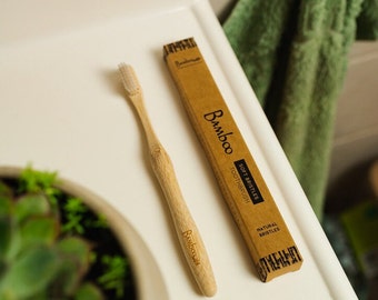 100% Compostable Bamboo Toothbrush | Plant Based | Bathroom | Oral Hygiene | Eco Friendly | Sustainable | Plastic Free | Dental Care