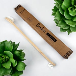 Bamboo Dog Toothbrush | Double-Sided & Eco-Friendly Dog Brush | Plastic-Free Pet Oral Care