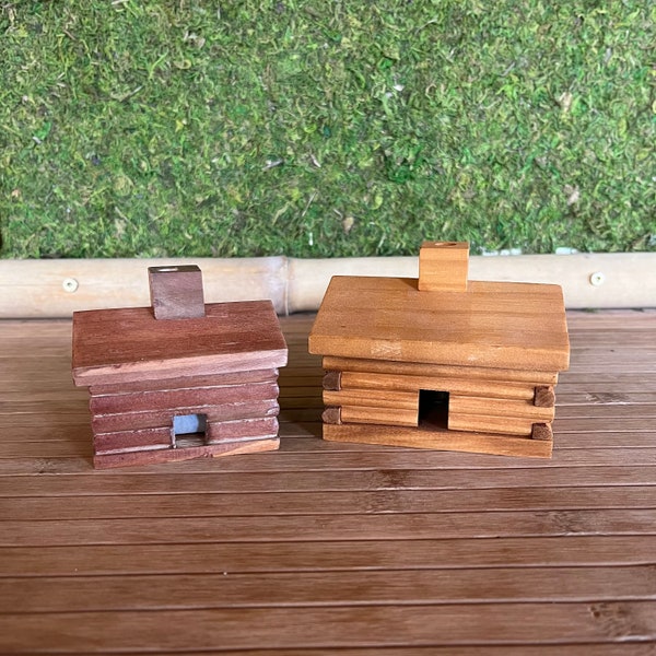 Incense Log Wood Cabins | Home Decor | Incense Burner | Aroma | Sustainable Gift | Plastic Free | Earth Friendly | Zero Waste | Two Sizes