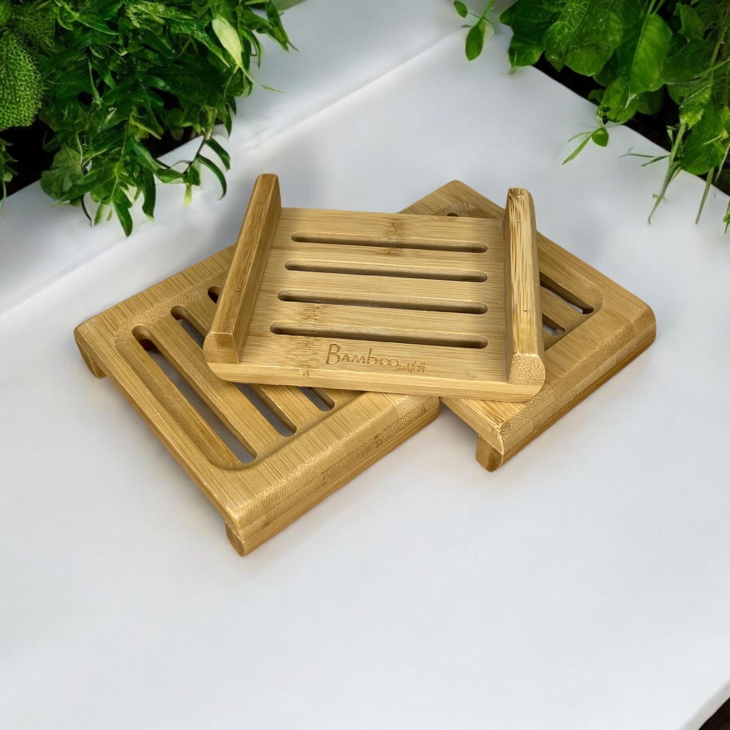 Seifenablage Aus Bambus Quadratisch – Nachhaltige Seifenschale Für Shampoo-Bars | Zero-Waste Badezimmeraccessoire