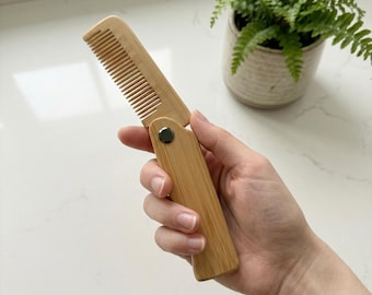 Foldable Bamboo Comb: Travel Beard and Hair Comb