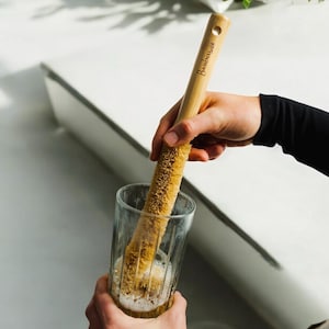 XL Natural Drinkware Brush | Kitchen | Cleaning | Sustainable | Eco Friendly | Bottle Cleaner | Plant Based | Plastic Free | Compostable