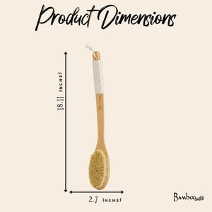 Bamboo Shower Brush with Natural Sisal Bristle: Dry Brush For Bath image 5