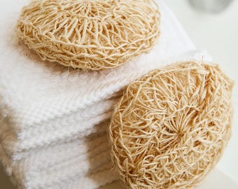 Set of 6 XL Handmade Sisal Exfoliating Body Scrubber | Natural Plant Based Skin Care