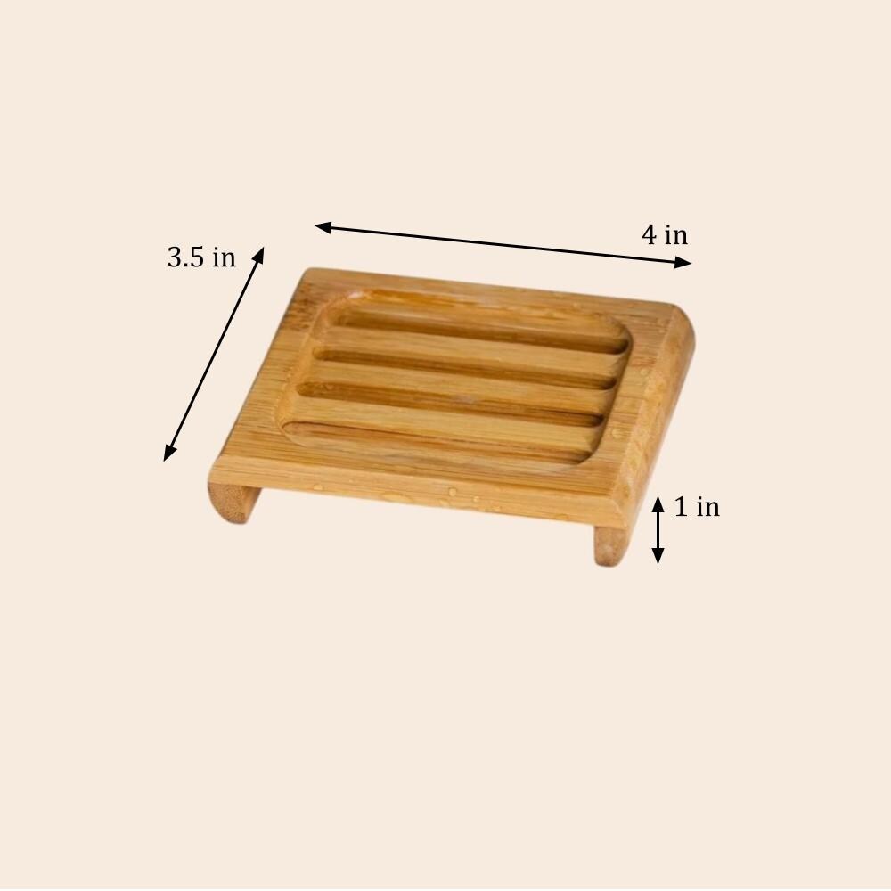 Seifenablage Aus Bambus Quadratisch – Nachhaltige Seifenschale Für Shampoo-Bars | Zero-Waste Badezimmeraccessoire