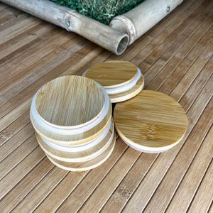 Wide Mouth Mason Jar Lid | Bamboo | Drink Ware | Kitchen Organization | Food Safe | Canning Jar Lid | Reusable | Sustainable | Zero Waste |