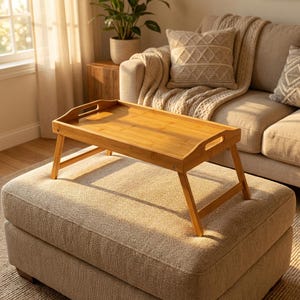 Bamboo Bed Tray | With Handles and Folding Legs | Breakfast in Bed Table | Laptop Stand