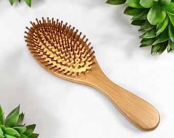 Zero Waste Bamboo Hair Brush | Eco-Friendly Bamboo Brush with Bamboo Bristles for Plastic Free Hair Care