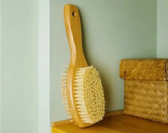 Spazzola per capelli a due lati / Cura dei capelli / Bambù / Tutto naturale / Setole in sisal / Senza plastica / Sostenibile / Compostabile / Bagno / Cura di sé.