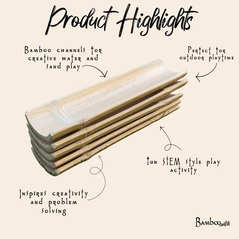 Bamboo Water Channel Toy | Outdoor Water Play Track for Kids & Adults | Zen Garden bild 9