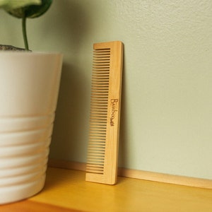 Organic Bamboo Comb for Hair Care | Compostable, All Natural, Handmade, Biodegradable, Plastic Free & Zero Waste, Earth Friendly