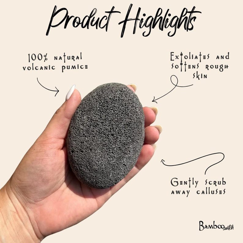 Natural Volcanic Pumice Stone | Plastic Free Exfoliator | Eco Self Care | Foot Scrub image 3