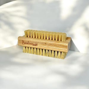 Bamboo Vegan Nail Brush | Natural Sisal Plant Based Bristles | Pedicure Brush | Natural Self Care Gift
