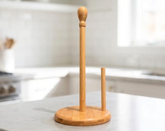 Bamboo Paper Towel Holder | Minimalist Kitchen Roll Tissue Holder