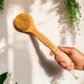 Bamboo Dry Brush | Sisal Bristles | Vegan | Compostable | Plastic Free | Exfoliating Bath Brush | Natural Material | Long Handle Body Brush