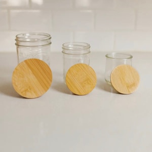 Standard Mason Jar Lid | Bamboo | Kitchen | Drink Ware | Zero Waste | Reusable Lid | Canning Jar | Eco Friendly | Sustainable | Food Safe |