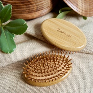 Bamboo Travel Hair Brush | Eco Friendly Mini Hairbrush