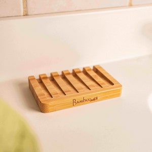 Bamboo Slated Soap Bar Lift Holder | All Natural | Plastic-free & Handmade | Compostable | Zero Waste | Sustainable Bathroom Shower