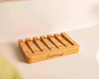 Bamboo Slated Soap Bar Lift Holder | All Natural | Plastic-free & Handmade | Compostable | Zero Waste | Sustainable Bathroom Shower