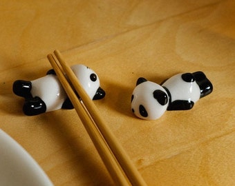 Panda Chopstick Rest Set of 2 | Kitchen | Sustainable | Plastic Free | Earth Friendly | Hosting | Eco Friendly