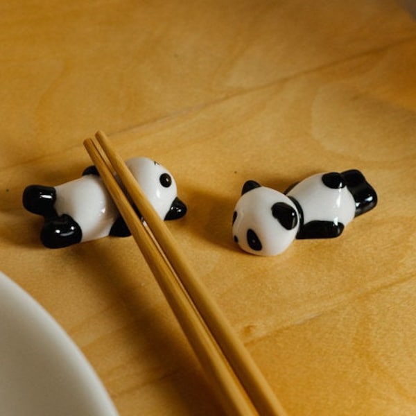 Panda Chopstick Rest Set of 2 | Kitchen | Sustainable | Plastic Free | Earth Friendly | Hosting | Eco Friendly