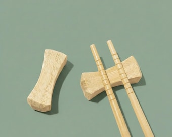 Bamboo Chopstick & Chopstick Rest Set | 4 Pairs | Sustainable Kitchen Hosting