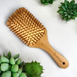Spazzola per capelli in bambù / Spazzola a paletta naturale per districare e massaggiare il cuoio capelluto