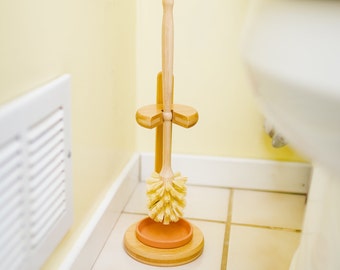 Bamboo Toilet Bowl Brush Cleaner and Stand | Bathroom | Cleaning Tools | Sustainable | Eco Friendly | Compostable | All Natural | Zero Waste