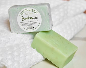 Cold Process Soap: Tea Tree and Coconut Scents | Vegan Olive & Shea Butter Soap